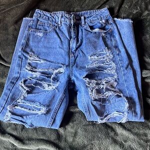 Ripped jeans, rarely worn